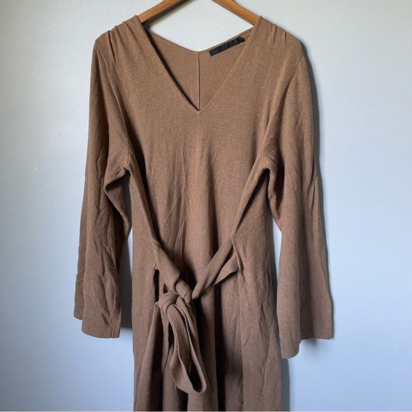 Jenni Kayne Everyday Kate Sweater Dress Dark Camel Size XL - Picture 4 of 9